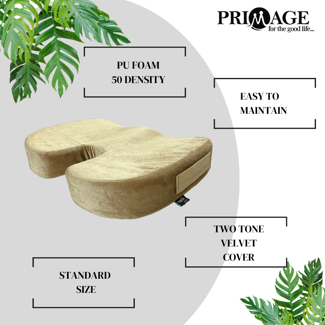 Orthopedic Coccyx Foam Seat Cushion for Sciatica, Tailbone and Back Pain Relief