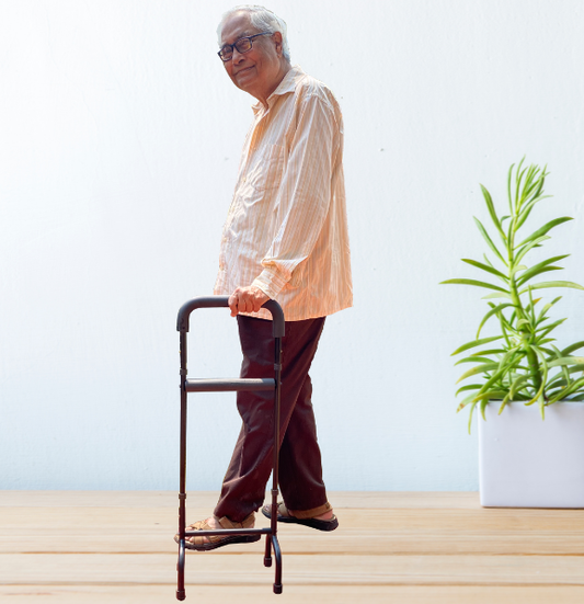 Side Walker & Self Standing Cane with Adjustable Height & Anti-Slip Grips