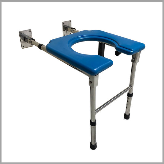 Stainless Steel Heavy Duty Height & Length Adjustable Wall Mounted Indian Conversion Commode Chair