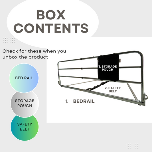 Length Adjustable Bed Side Safety Rail Guard Protector for Adults with Storage Pocket - 36 to 52 Inch