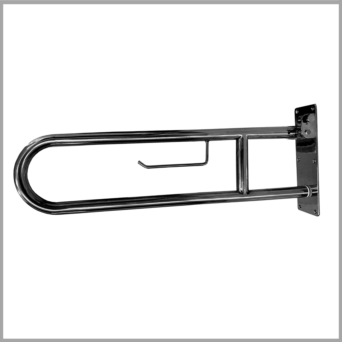 Stainless Steel Wall Mounted Swing-up Toilet Grab Bar Rails 24 Inch