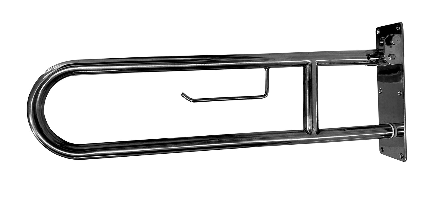 Stainless Steel Wall Mounted Swing-up Toilet Grab Bar Rails 24 Inch