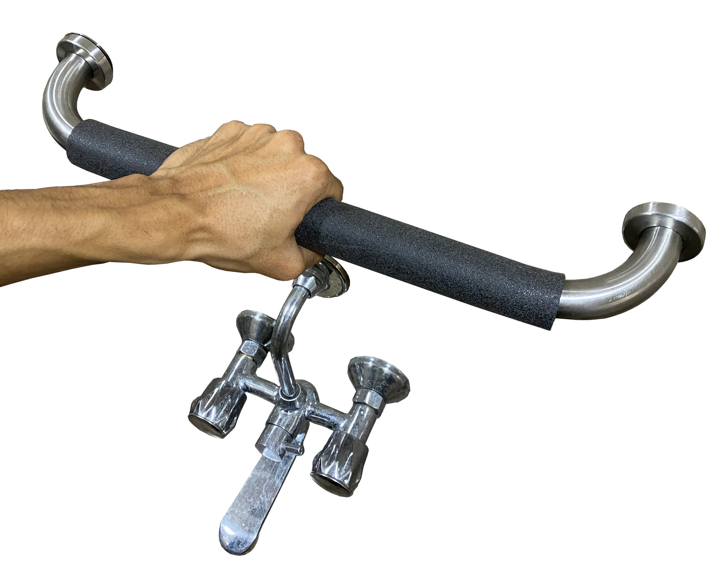 Stainless Steel Bathroom Safety Grab Bar with Anti-Slip Grip, 24 Inch Length