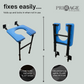Mild Steel Heavy Duty Height & Length Adjustable Wall Mounted Indian Conversion Commode Chair