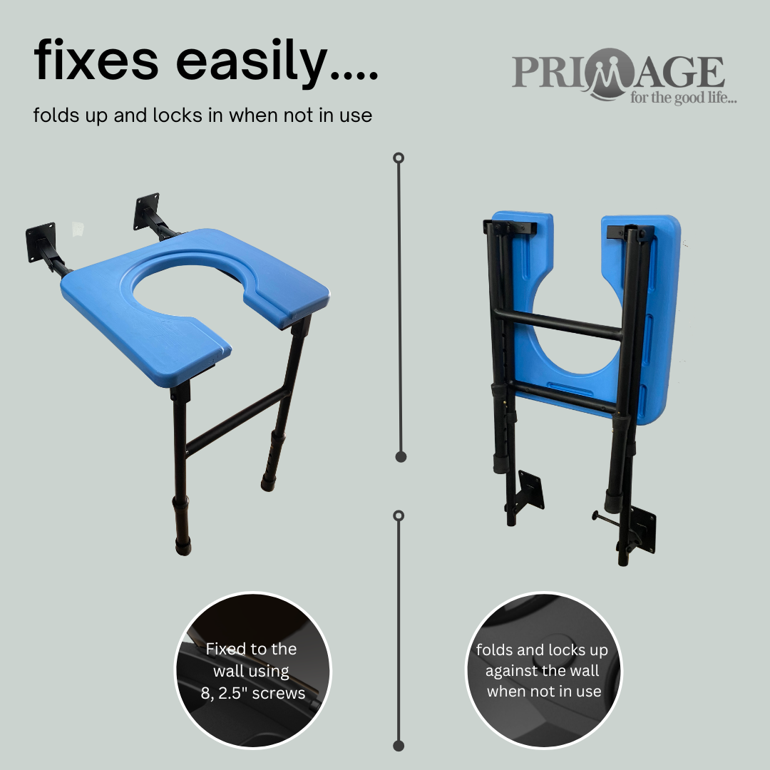 Mild Steel Heavy Duty Height & Length Adjustable Wall Mounted Indian Conversion Commode Chair