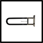 Stainless Steel Swing-up Toilet Grab Bar Rails and Arm Support with Rubber Sleeve - 24 Inch